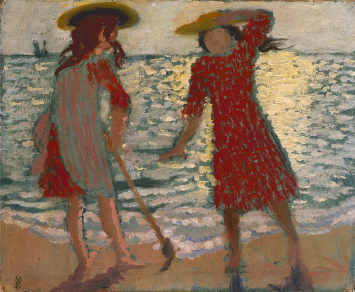 'Sur la Plage (fillettes a contre-jour)', (On the beach [two girls against the light]), Denis' painting dated 1892