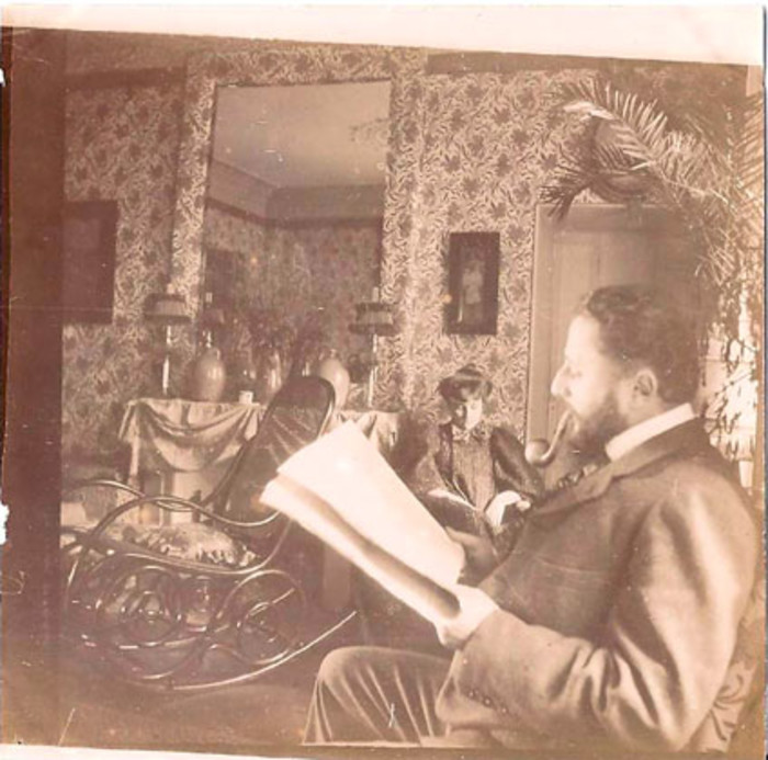 A photograph of Vuillard's friends Thadée and Misia Natanson in their salon, Rue St Florentin, 1898