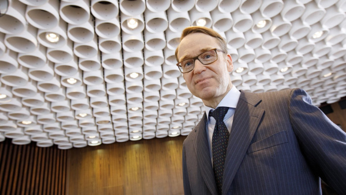 Jens Weidmann, president of the Deutsche Bundesbank, arrives for a news conference to announce the German central bank’s annual report in Frankfurt, Germany, on Tuesday, Feb. 27, 2018. Germany’s Bundesbank increased the money it puts aside to cover any losses when the European Central Bank starts to raise interest rates. Photographer: Alex Kraus/Bloomberg