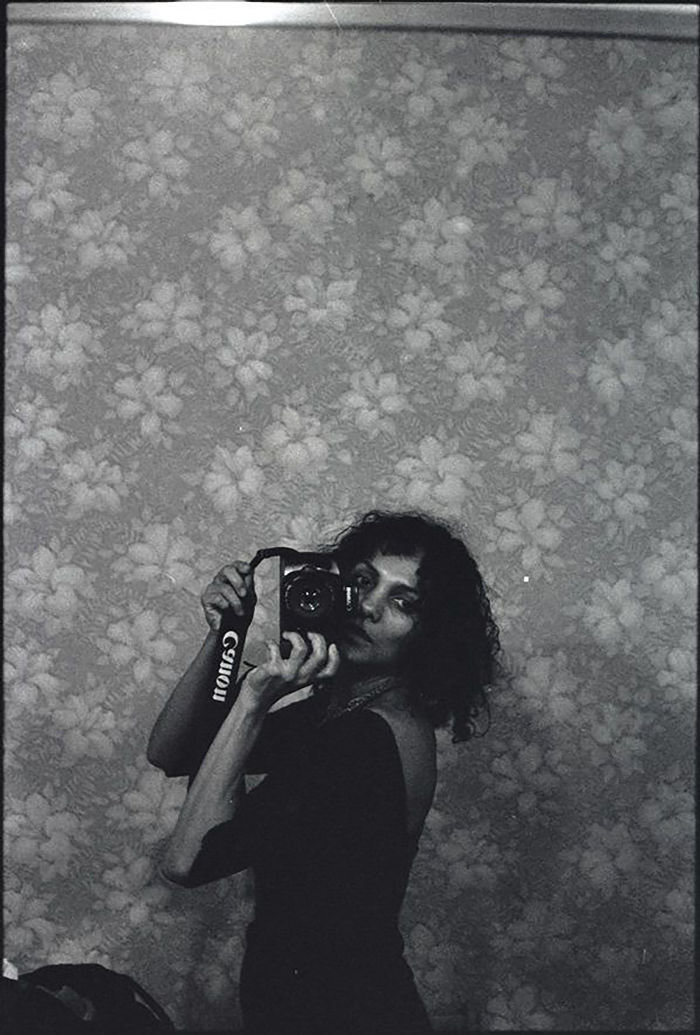 Ming Smith, Untitled (Self-Portrait with Camera), New York, NY, 1975, gelatin silver print, 50.5 × × 40.5 cm, Courtesy of Jenkins Johnson Gallery
