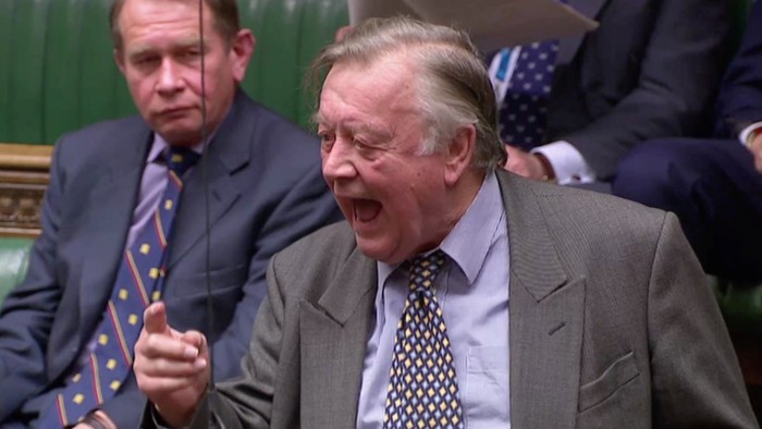 British Conservative MP Kenneth Clarke speaks after a round of voting on alternative Brexit options at the House of Commons in London, Britain April 1, 2019 in this still image taken from video. Reuters TV via REUTERS