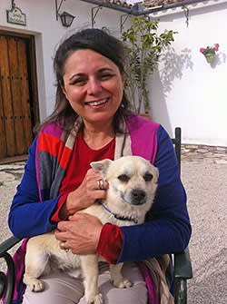 Claire Barron and Chico the dog