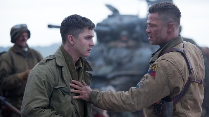 Logan Lerman and Brad Pitt in 'Fury'
