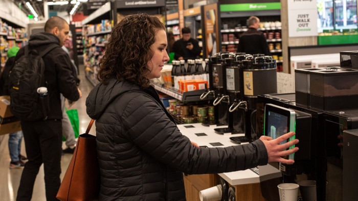 An Amazon Go store in Seattle. By selling its cashier-less shopping technology, Amazon is able to collect more data on consumer habits beyond its own stores