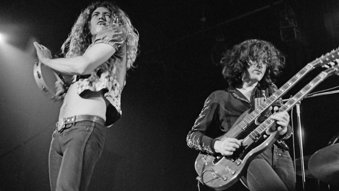 Led Zeppelin’s Robert Plant and Jimmy Page at Newcastle City Hall in 1972
