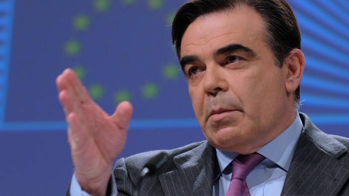 Margaritis Schinas, chief spokesman of the European Commission, gestures during a news conference at the European Commission’s Berlaymont building in Brussels, Belgium, on Wednesday, Jan. 16, 2019. “There is not an awful lot to say today because we don’t know what our British friends are going to do after the vote in Parliament yesterday,”  Schinas told reporters in Brussels. Photographer: Yuriko Nakao/Bloomberg
