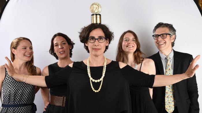 Sarah Koenig, centre, of ‘Serial’ fame with Ira Glass, right, of ‘This American Life'