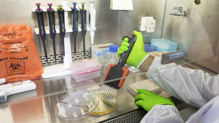 A technician uses a multichannel pipette to transfer samples of bacteria into a tray of test tubes at a Bugworks Research India Ltd. laboratory in Bengaluru, India, on Thursday, May 31, 2018. The rapid spread of resistant bacteria has made India the epicenter of a war to prevent a post-antibiotic world, where people would once again die in their thousands of commonplace infections. Faced with this, the Indian government has begun to act, providing early research funding to startups like Bugworks and providing advice and support. Photographer: Samyukta Lakshmi/Bloomberg