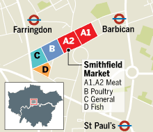 Map of the Smithfields Market 