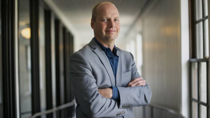 Sebastian Thrun, co-founder and chief executive officer of Udacity Inc., stands for a photograph after a Bloomberg West Television interview in San Francisco, California, U.S., on Friday, March 14, 2014. Udacity Inc. provides and promotes digital education services offering free online courses in computer science, mathematics, general sciences, programming, and entrepreneurship with lecture videos, quizzes and homework assignments. Photographer: David Paul Morris/Bloomberg *** Local Caption *** Sebastian Thrun
