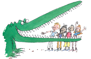 Quentin Blake's illustration of 'The Enormous Crocodile'