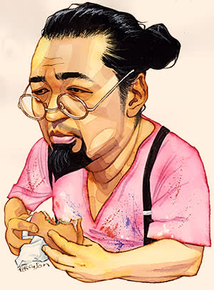 Illustration by James Ferguson of Lunch with the FT interviewee Takashi Murakami 