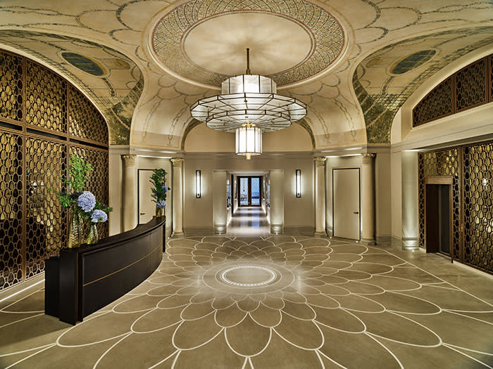The lobby of the hotel