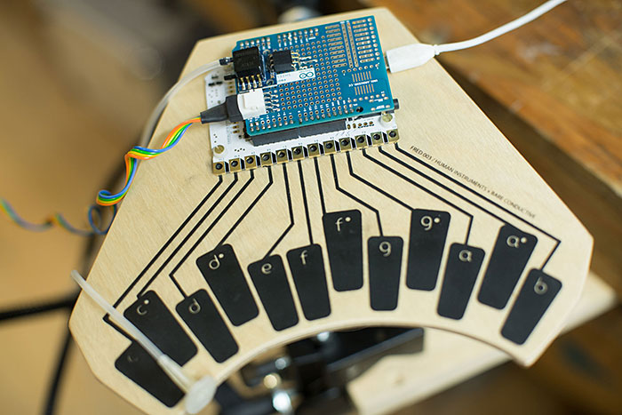 A musical device that uses Bare Conductive’s conductive paint