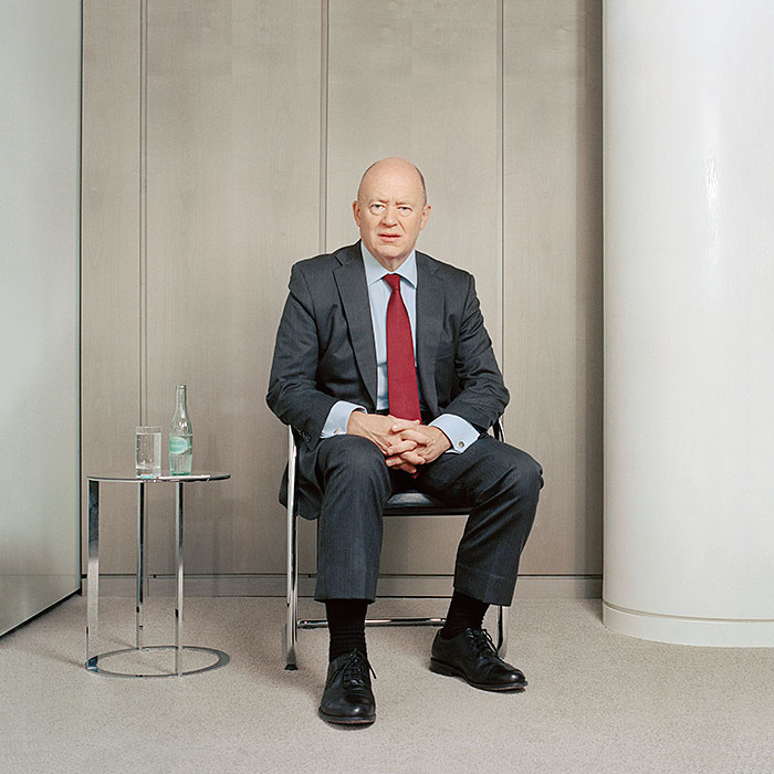 John Cryan photographed for the FT at Deutsche Bank headquarters in Frankfurt in October 2017