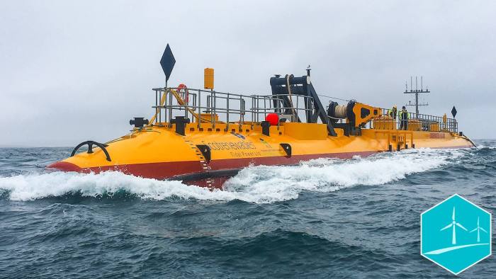 Scotrenewables' prototype tidal energy converter - the SR2000 was used for the conversion of tidal energy to hydrogen gas