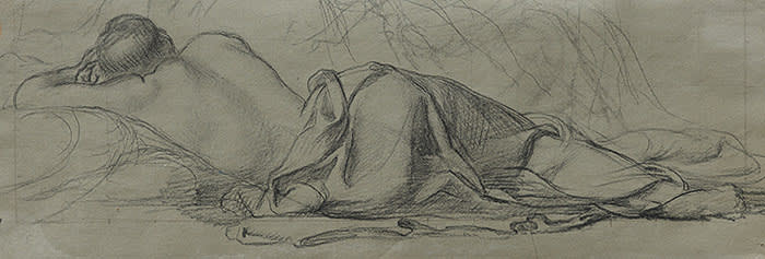 “Untitled (Study for “Sleep”), 1867 Pencil on paper 8 1/4 x 4 1/4 inches 21 x 11 cm PCZ 14