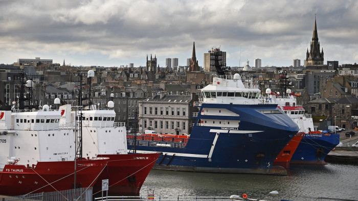 ABERDEEN, SCOTLAND - FEBRUARY 23:  A general view of Aberdeen harbour on February 23, 205 in Aberdeen, Scotland. Aberdeen City council has recently expressed its concerns over the North Sea oil industry which is struggling under plummeting oil prices.  (Photo by Jeff J Mitchell/Getty Images)