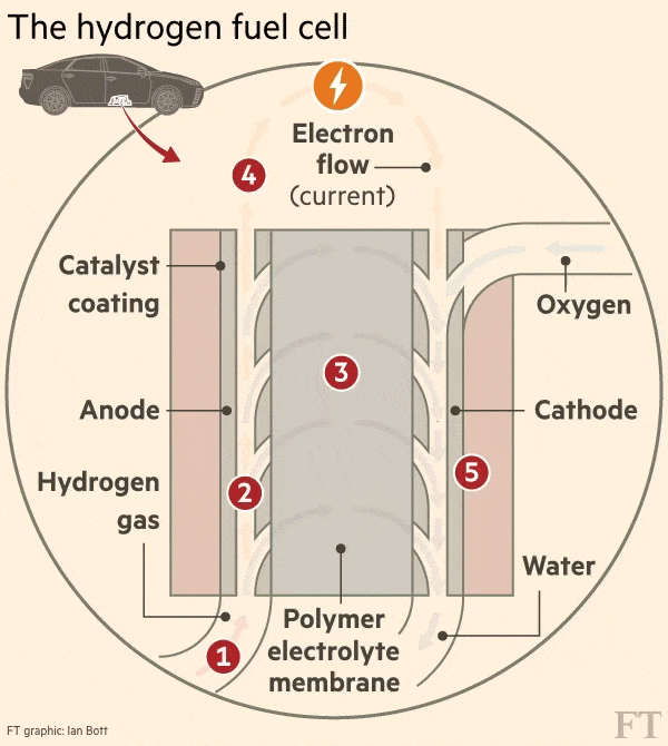 Infographic: hydrogen fuel cell car data