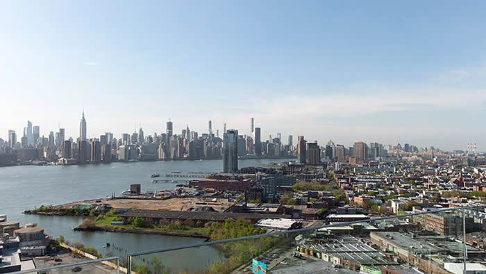 Manhattan seen from Brooklyn. Hannah encountered unexpectedly high levels of air pollution in indoor environments such as restaurants