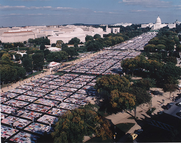The Aids Memorial Quilt displayed in Washington, DC in 1996