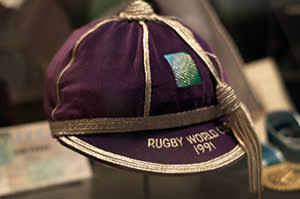 Memorabilia from the 1991 World Cup at the New Zealand Rugby Museum in Palmerston North