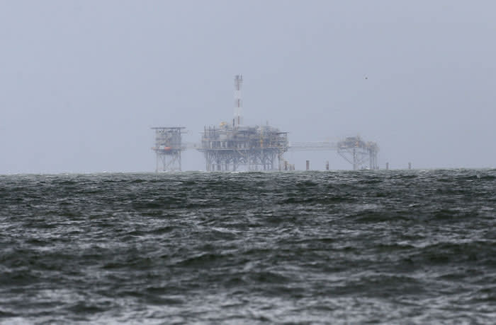 An offshore platform is pictured after Tropical Storm Gordon in Dauphin Island, Alabama, U.S., September 5, 2018. REUTERS/Jonathan Bachman - RC1312FEAD20