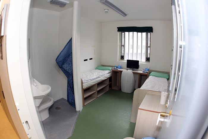 HM Prison Berwyn on Wrexham Industrial Estate, North Wales. Pictured: A two person cell known as a room