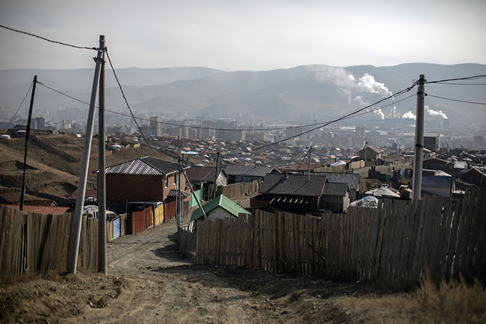 Ulan Bator is one of the world’s most polluted capital cities as many residents burn coal to keep warm