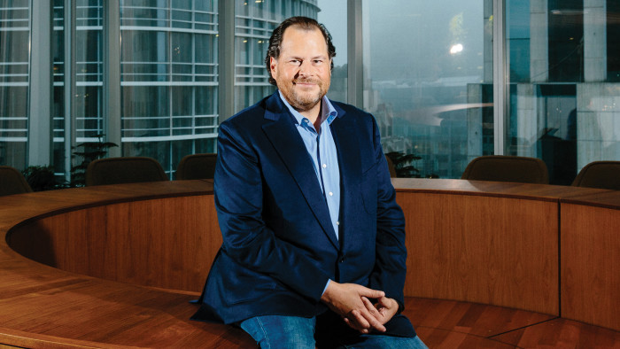 Salesforce CEO founder Marc Benioff in San Francisco on January 10, 2018. Jason Henry for FT