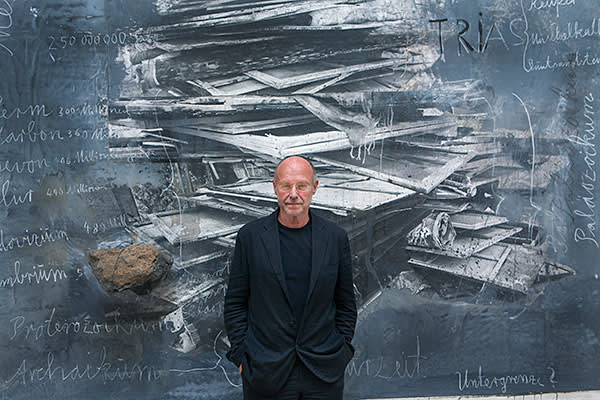 Anselm Kiefer in front of his work ‘Ages of the World’ (2014)