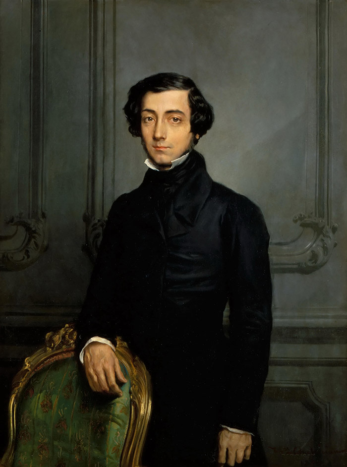 E8F5E2 Portrait of Alexis de Tocqueville (1805-1859). Artist: Chasseriau, Theodore (1819-1856)