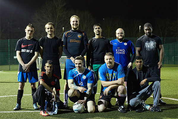 Five-a-side players at St Margaret’s Pastures Sports Centre