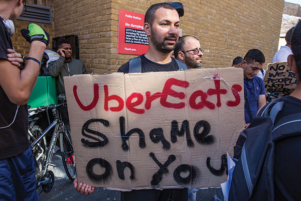 UberEats protesters, London, August 26