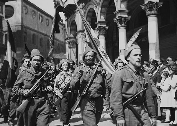 Partisans parade in Milan, 1945