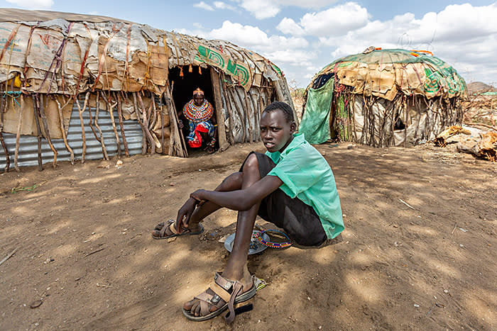 2AW983A Samburu man in the village, Kenya.