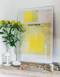 A Josef Albers poster with flowers