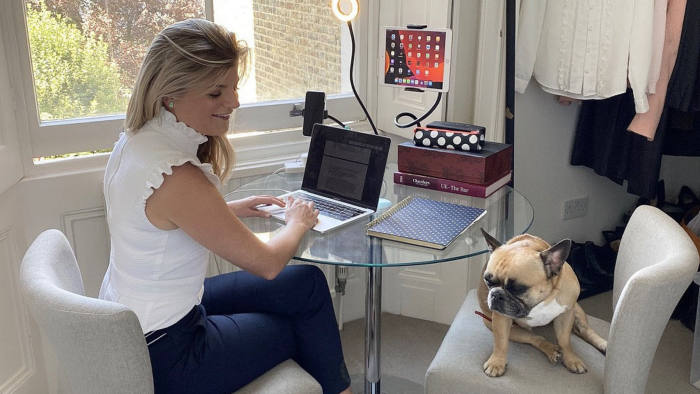 Hilary Lennox, a family law barrister at 5 St Andrew’s Hill in London and her French bulldog, Willow.