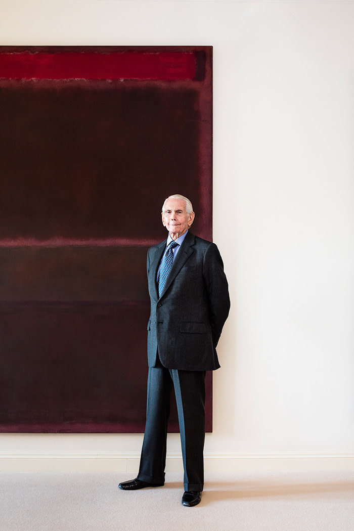 Donald Blinken in his New York home with Mark Rothko’s ‘Red Over Three Browns’ (1958)