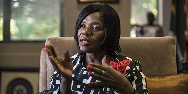 SAFFRICA-JUSTICE-POLITICS-MANDOSELA...South African Public Protector Thuli Madonsela speaks during an interview with AFP about her fight against corruption, the South African Constitution and her plans after her mandate as the Public Protector, on November 4, 2015, at the Public Protector House in Pretoria.  AFP PHOTO / STEFAN HEUNIS        (Photo credit should read STEFAN HEUNIS/AFP/Getty Images)