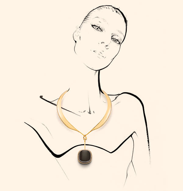 One of Georg Jensen’s statement necklaces. Illustration: Nuno Da Costa