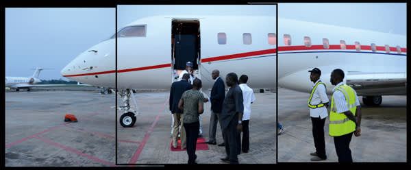 Aliko Dangote boarding one of his private jets