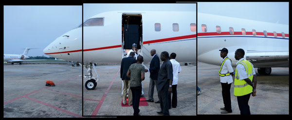 Aliko Dangote boarding one of his private jets