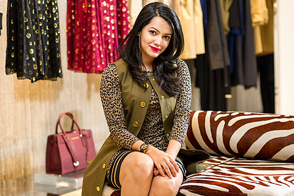 29th October 2015, New Delhi, India. Mohicka Gupta (27) boutique manager in the Michael Kors store in the DLF Emporio Mall