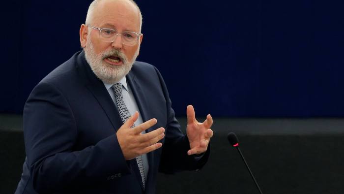 European Commission First Vice-President Frans Timmermans delivers a speech during a debate on the Future of Europe at the European Parliament in Strasbourg, France, June 13, 2018.  REUTERS/Vincent Kessler - RC17B99E6010