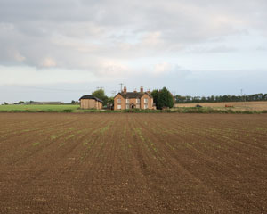 View across fields from the former railway line
