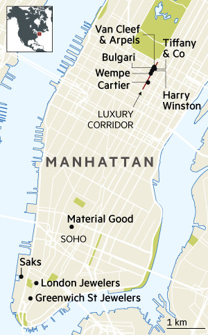 Watches and Jewellery NY map