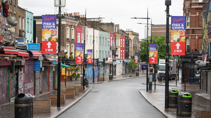 General view of a deserted Camden High Street, in north London, as the UK continues in lockdown to help curb the spread of the coronavirus. PA Photo. Picture date: Wednesday April 29, 2020. See PA story HEALTH Coronavirus. Photo credit should read: Dominic Lipinski/PA Wire


