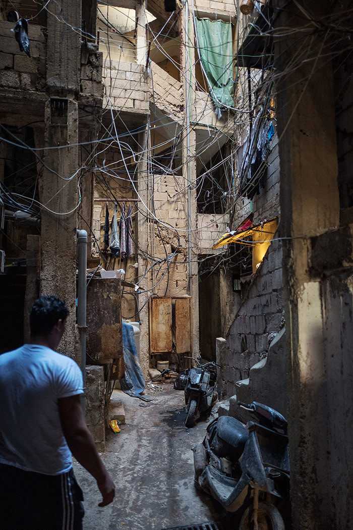 Picture by Charlie Bibby/Financial Times Financial Times seasonal appeal. Habitat for Humanity in Lebanon with Chloe Cornish. Pictures shows: In the Shatila refugee slum. For FT magazine.