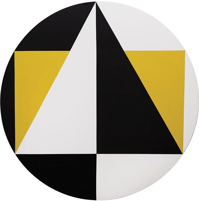 Carmen Herrera's 'Tondo (3 Colors= Black, yellow, white)' (1958)
